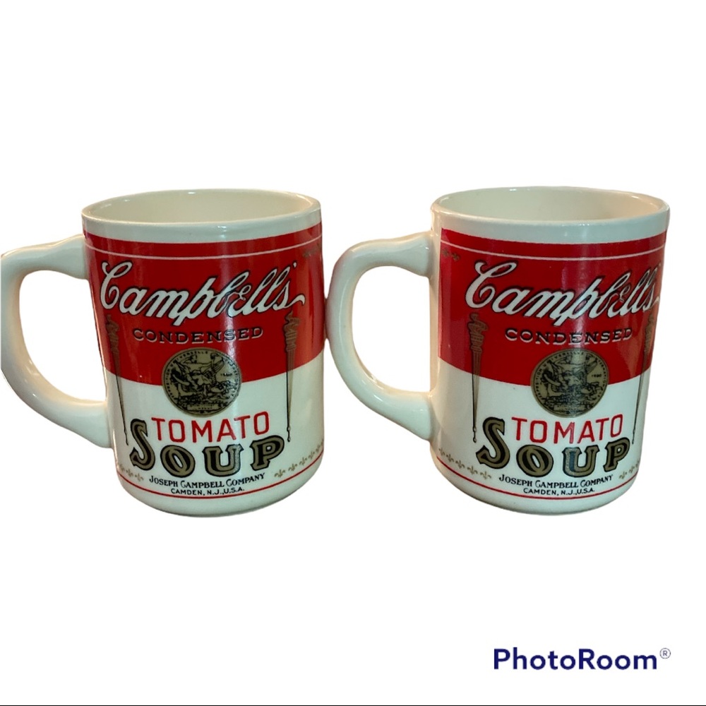 2 Vintage Campbells Tomatoe Soup Mugs Made in the U.S.A